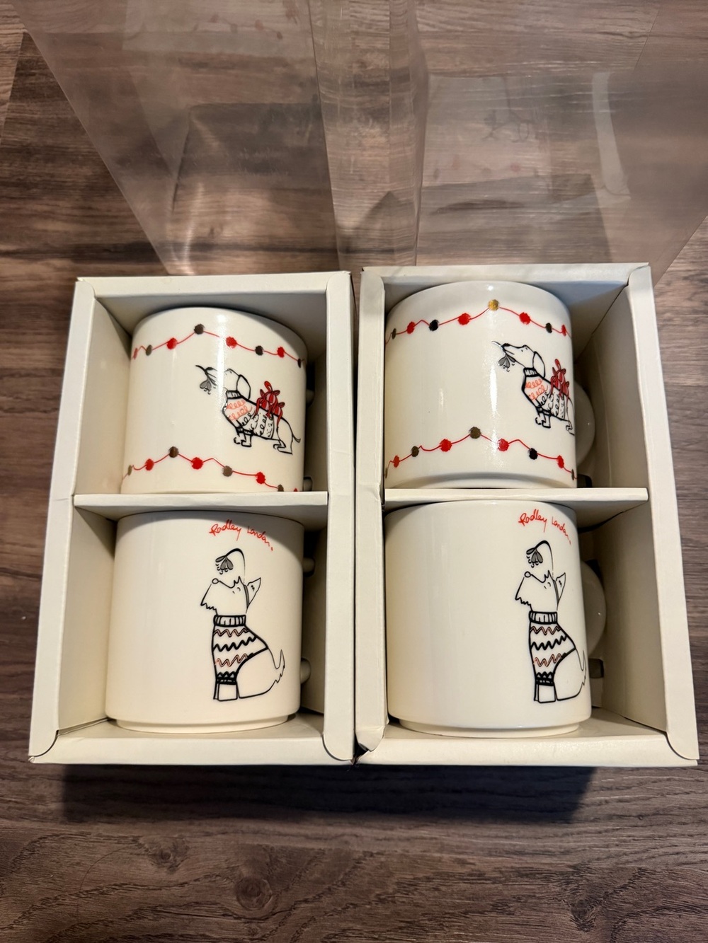 NEW Radley London & Friends Stackable Holiday Mug Set of 4 – 12 oz